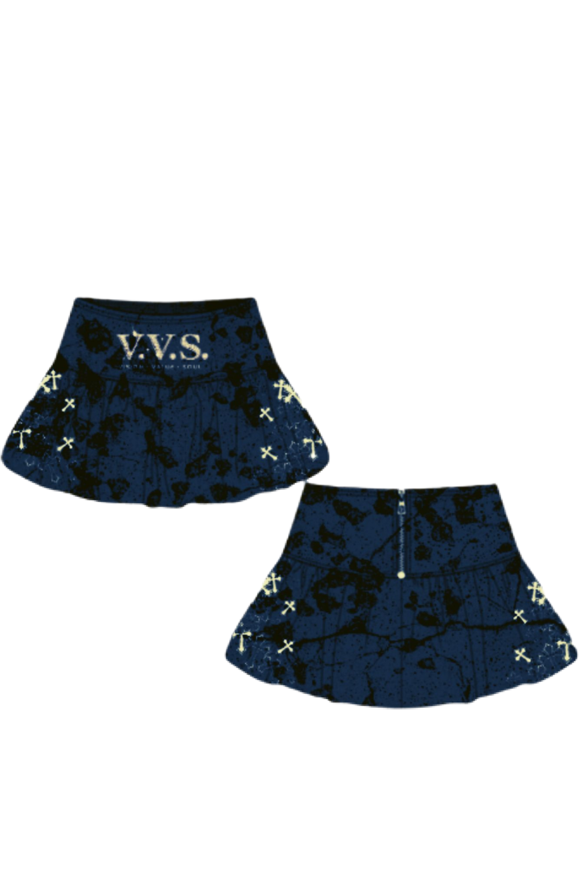Dark blue marble skirt