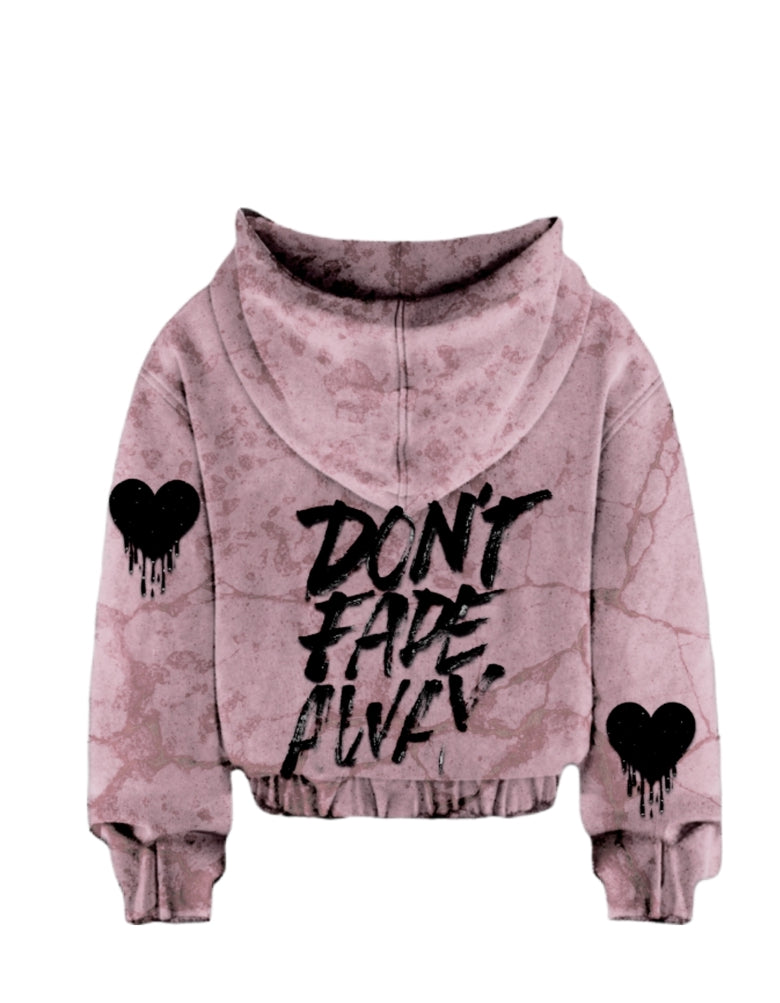 Faded pink marble zip up