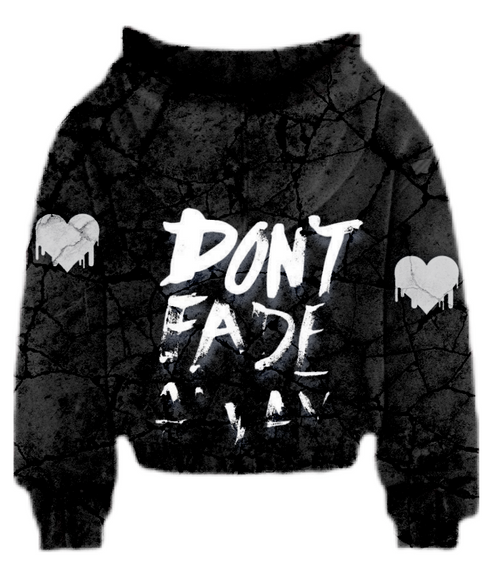 Black marble zip up hoodie