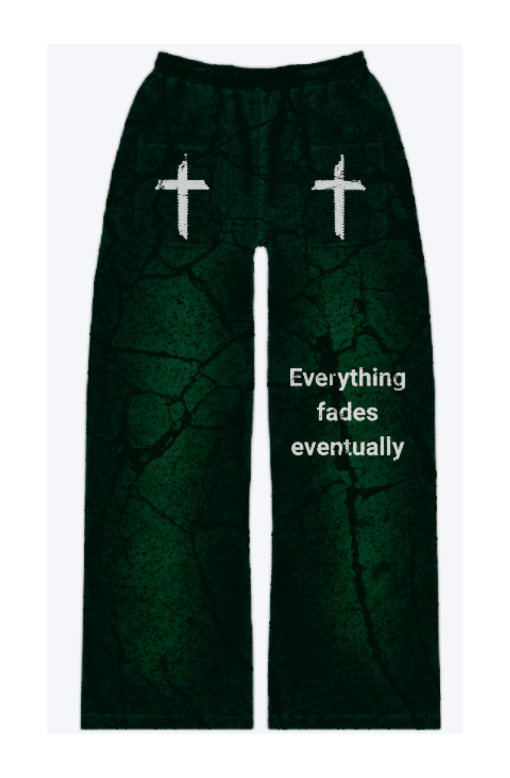 Green FADE Distressed Flare Sweatpants