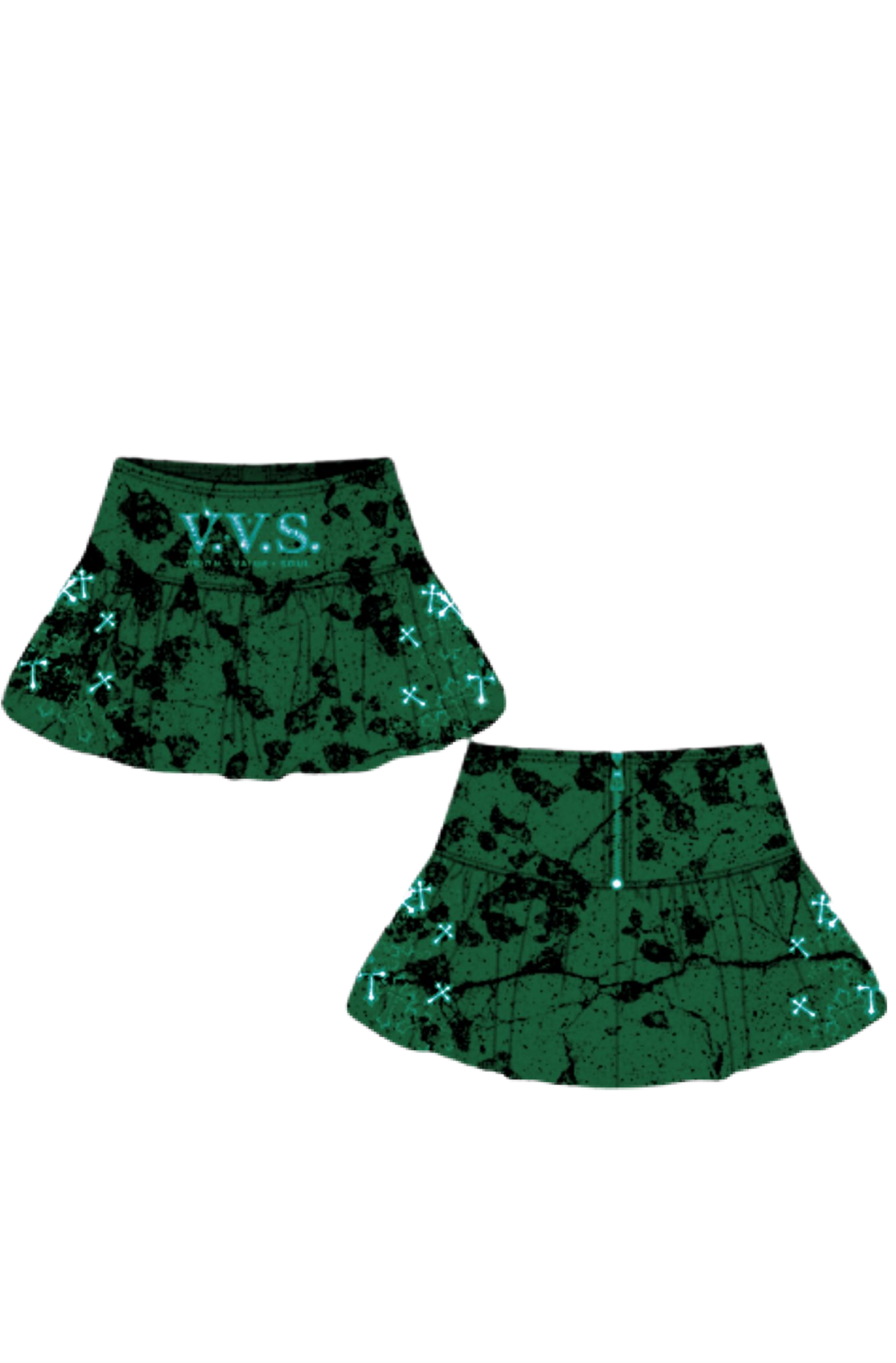 Green marble skirt design