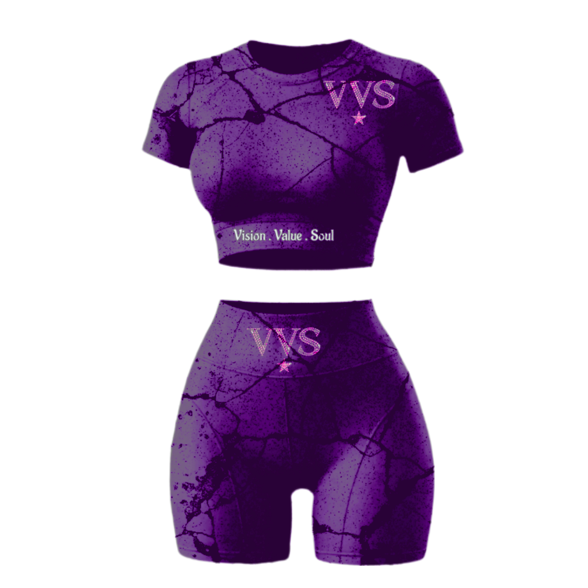 Purple marble V.V.S set
