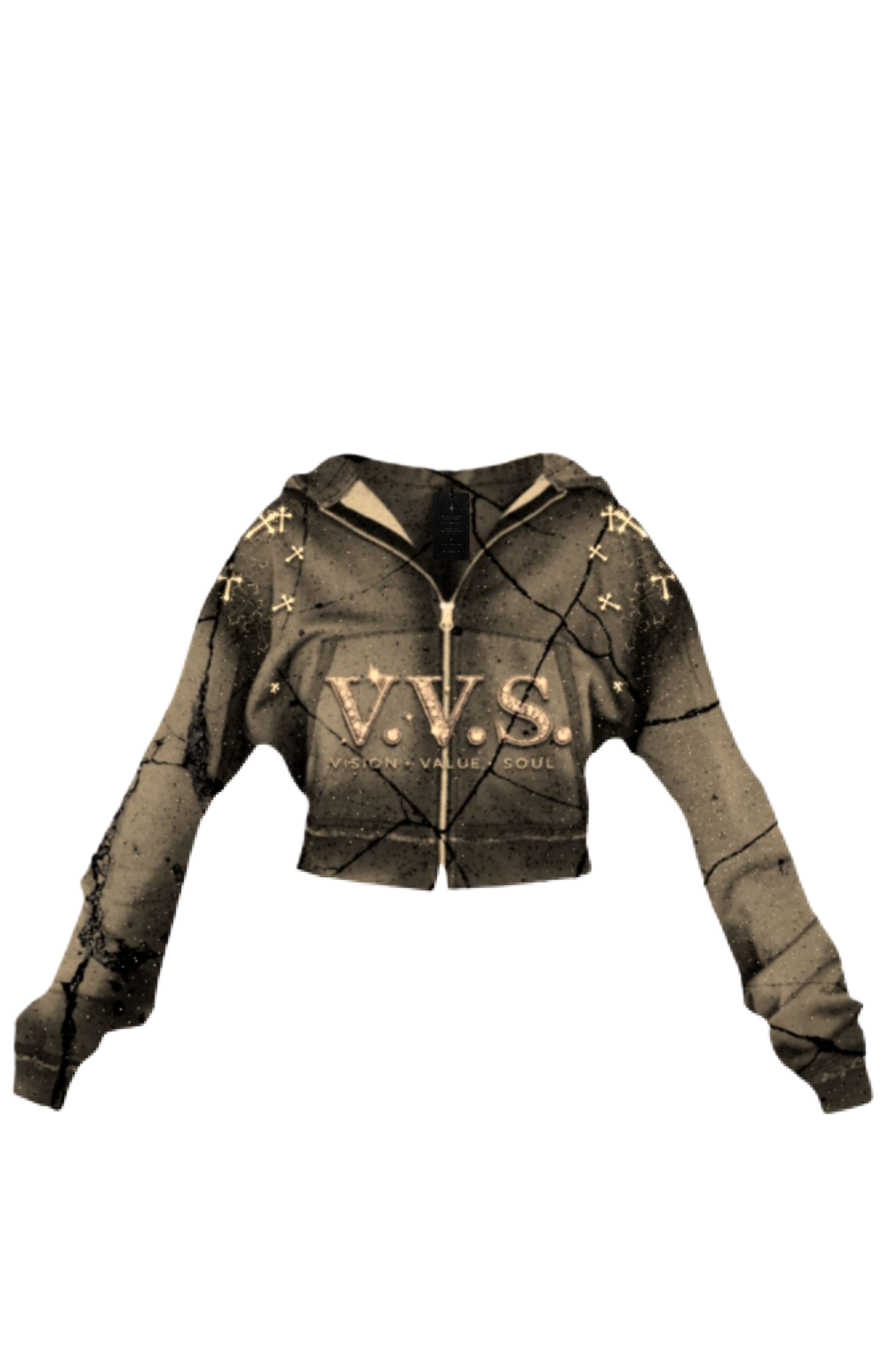 Obsidian Smoke cropped hoodie