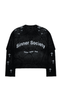 Charcoal Black marble long sleeve shirt