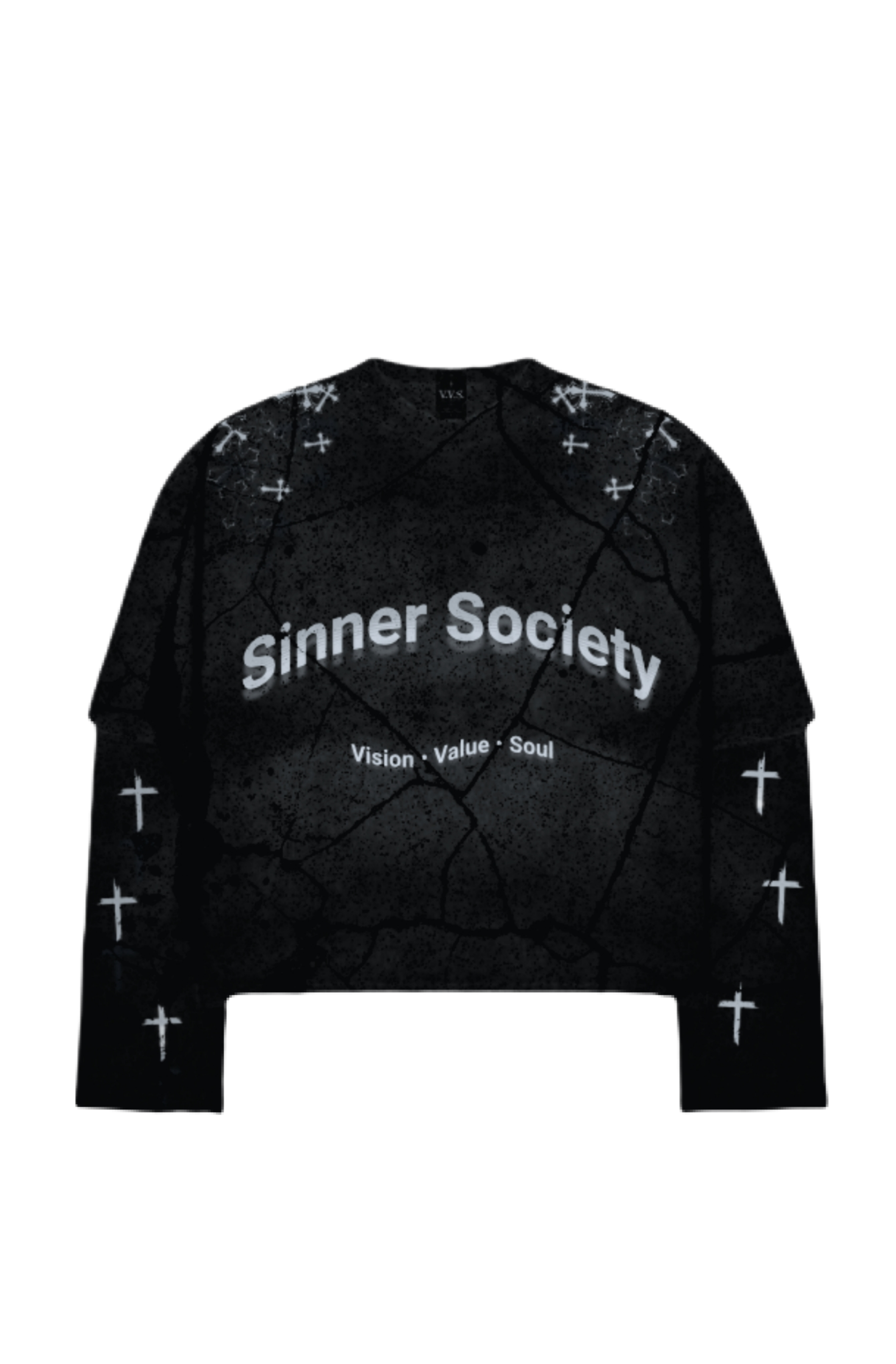 Charcoal Black marble long sleeve shirt