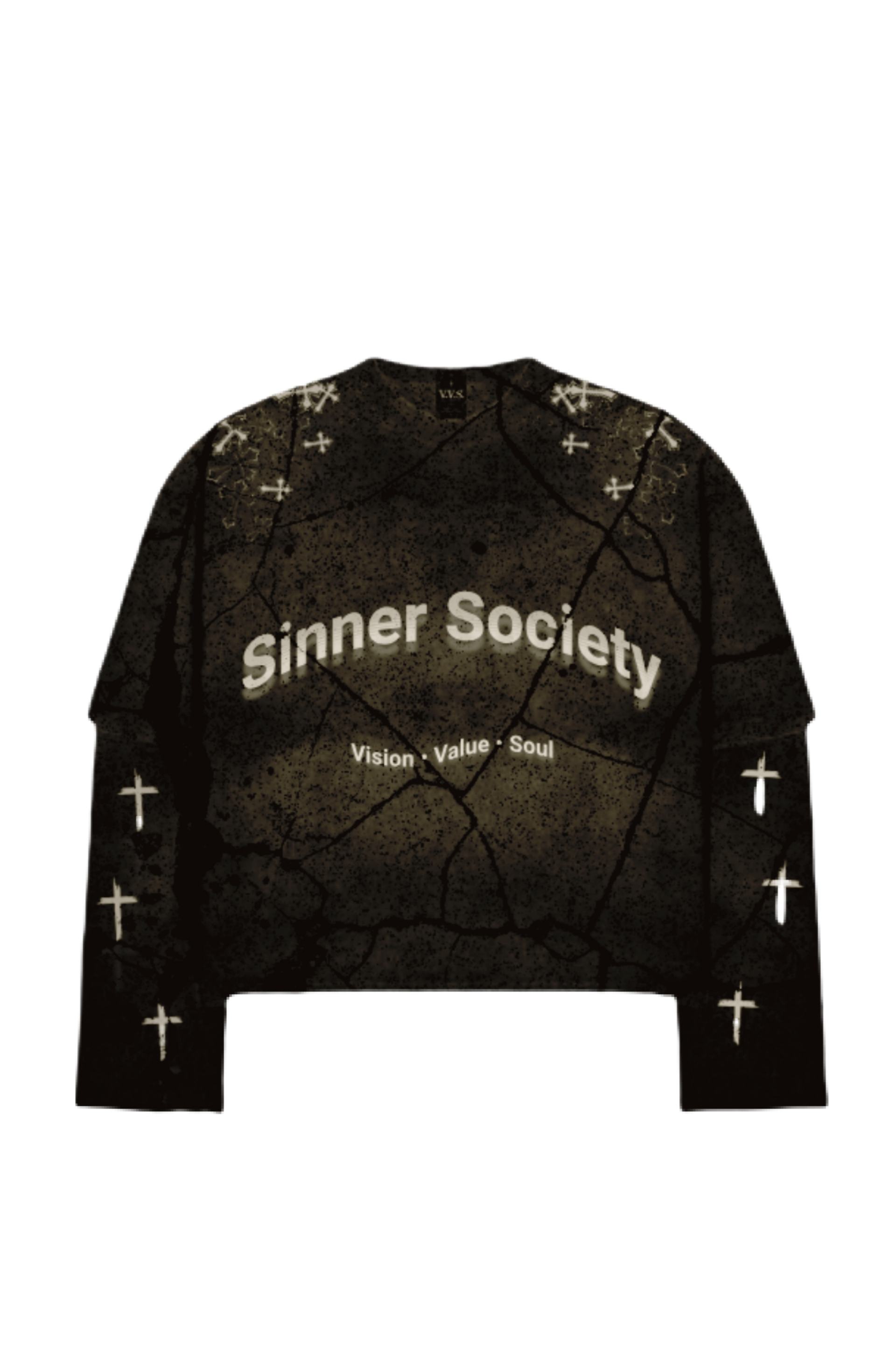 charcoal/khaki vintage long sleeve shirt