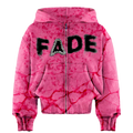 hibiscus marble zip up hoodie