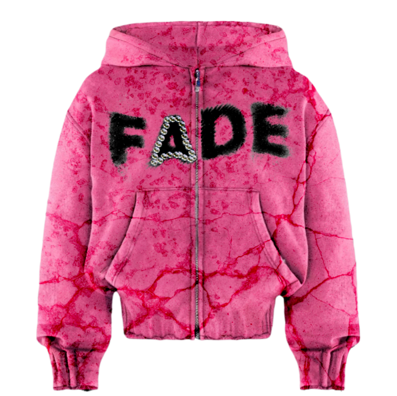 hibiscus marble zip up hoodie