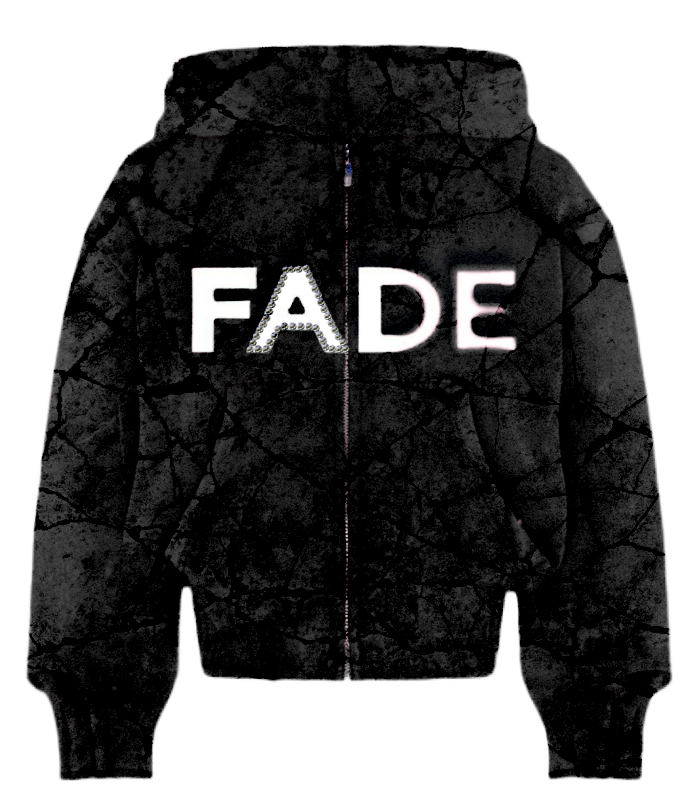 Black marble zip up hoodie