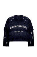 Dark blue marble long sleeve shirt