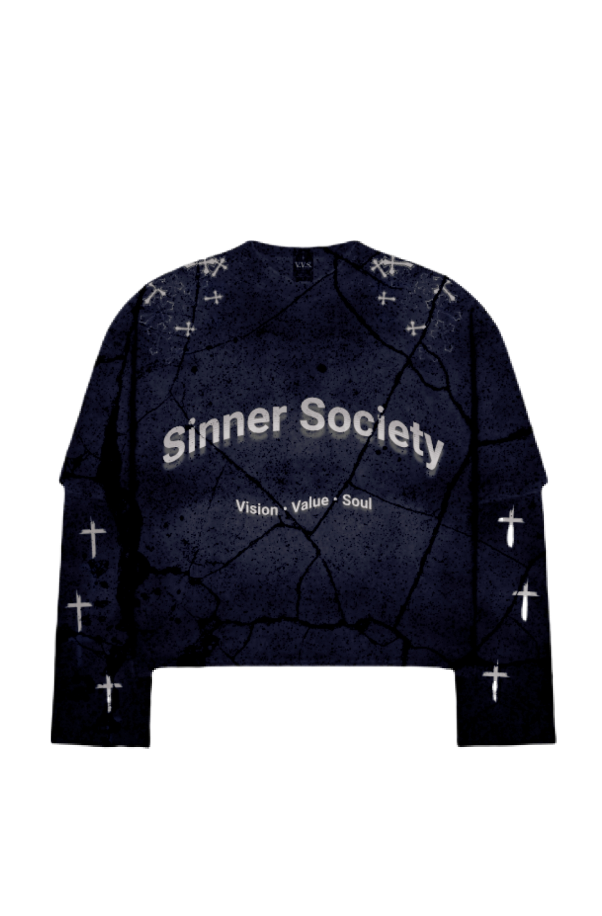 Dark blue marble long sleeve shirt