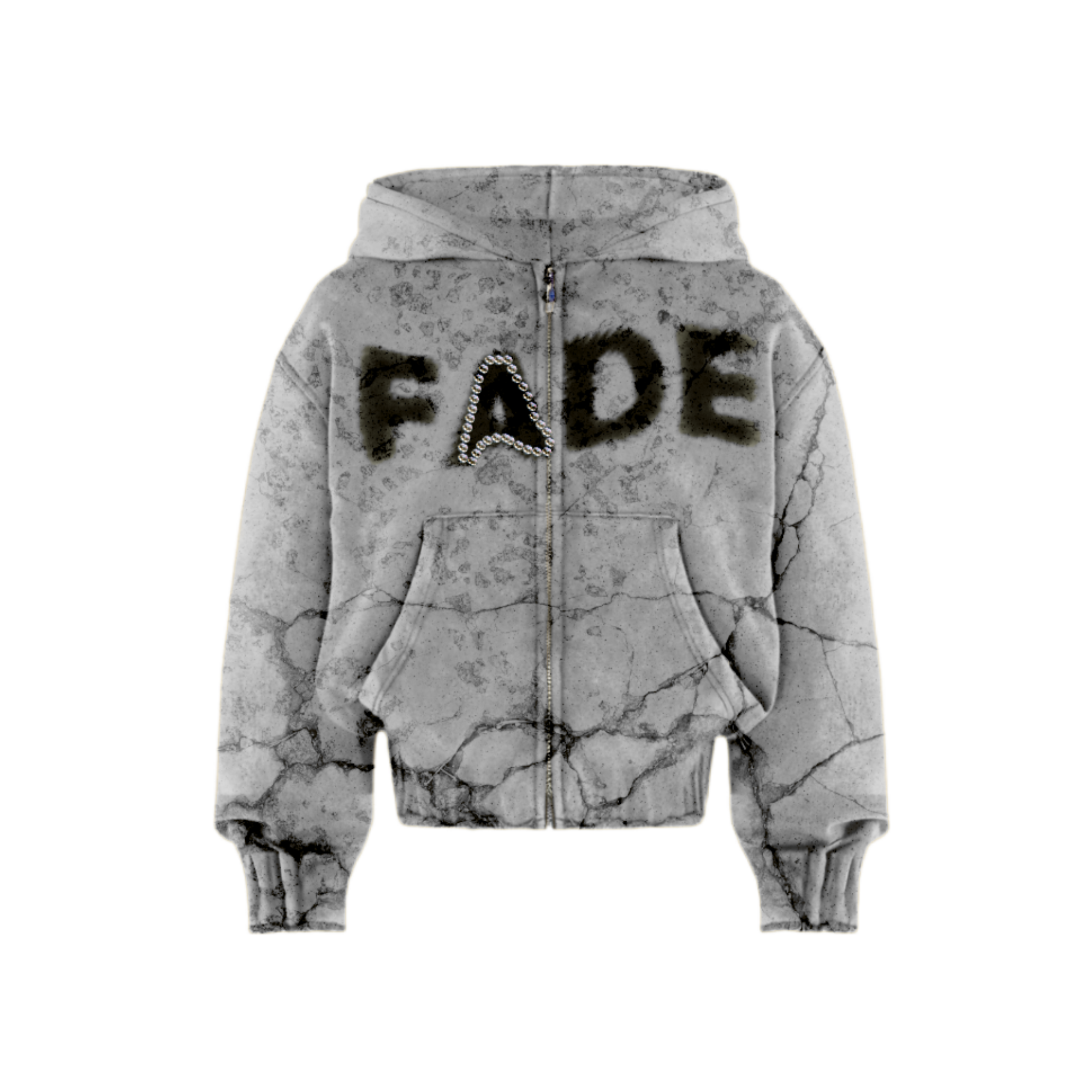 Grey faded marble design hoodie