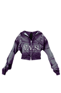 Faded purple vintage cropped hoodie