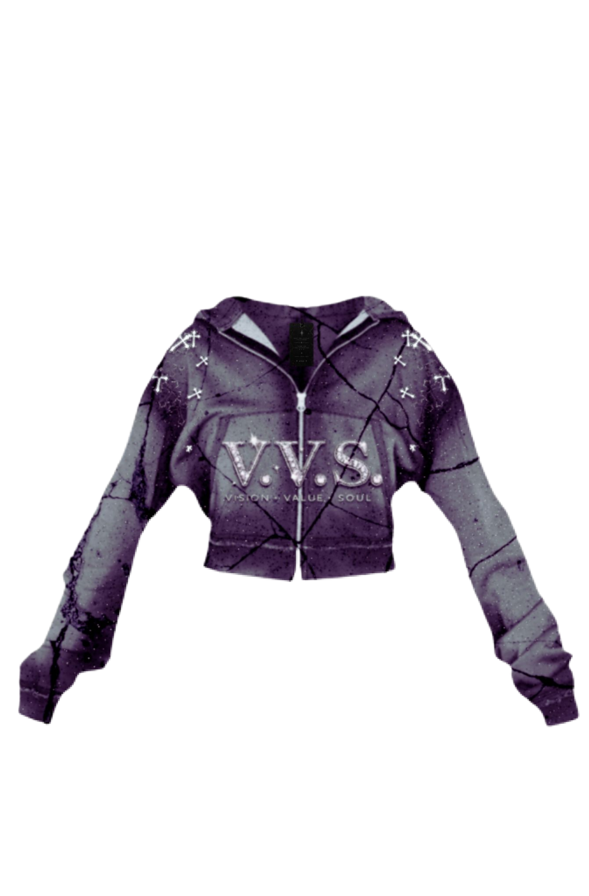 Faded purple vintage cropped hoodie