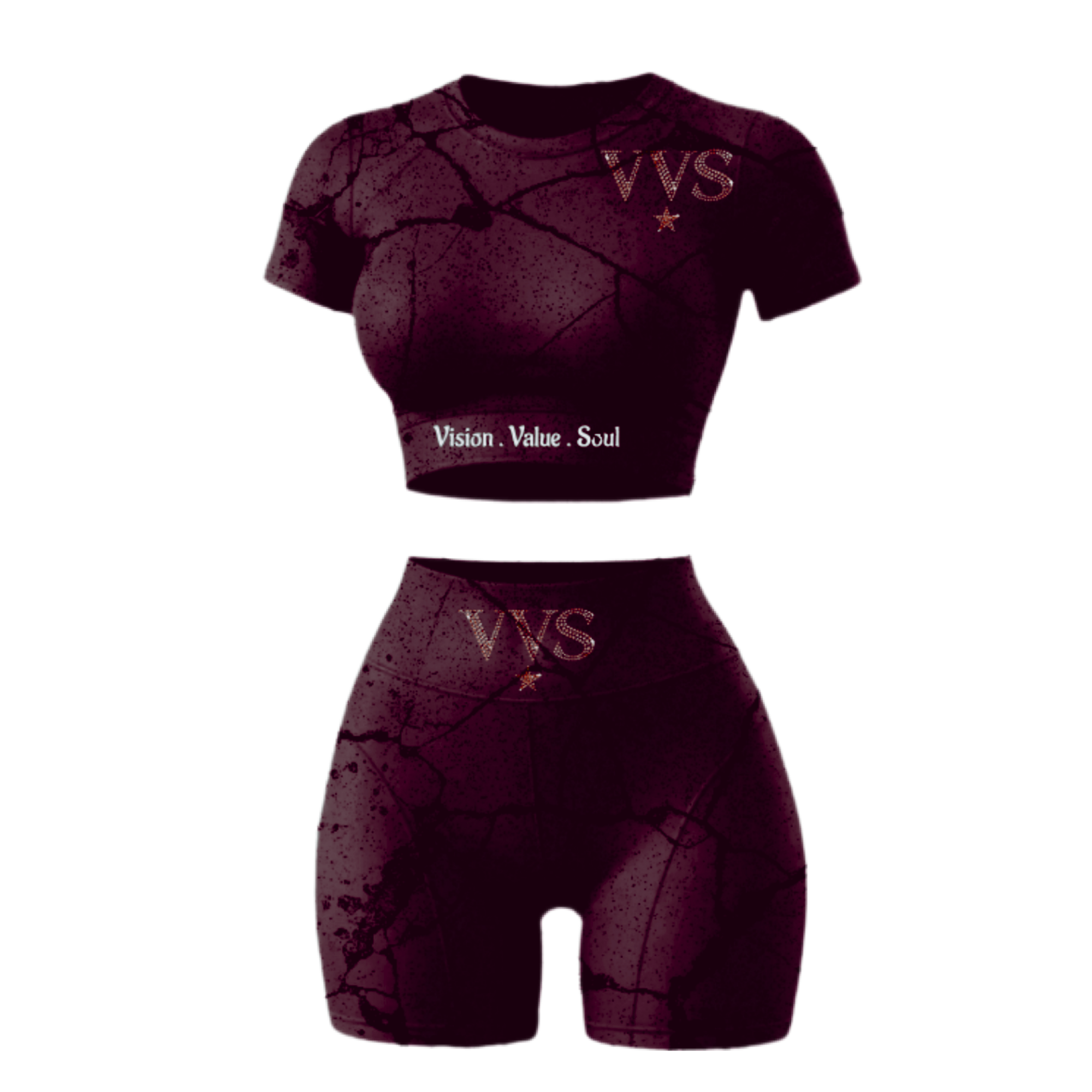 Burgundy marble V.V.S set