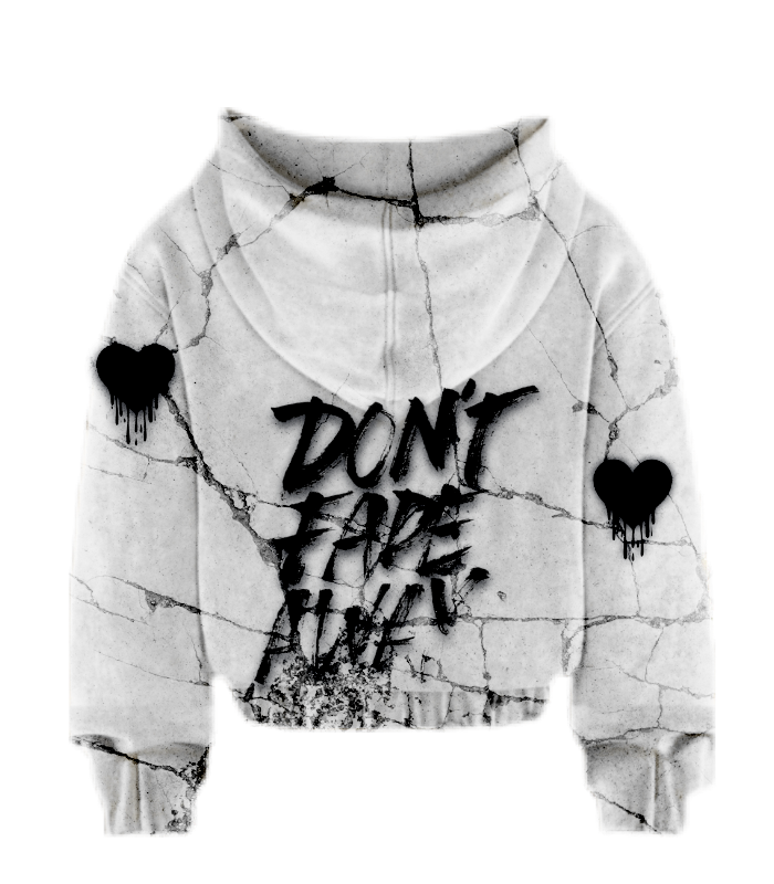 White marble zip up hoodie