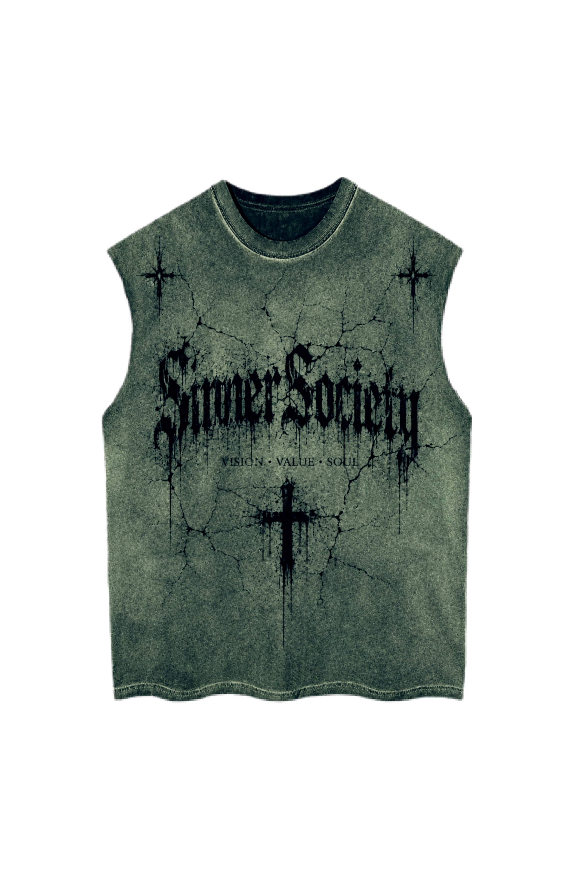 Zombie green vintage tank top