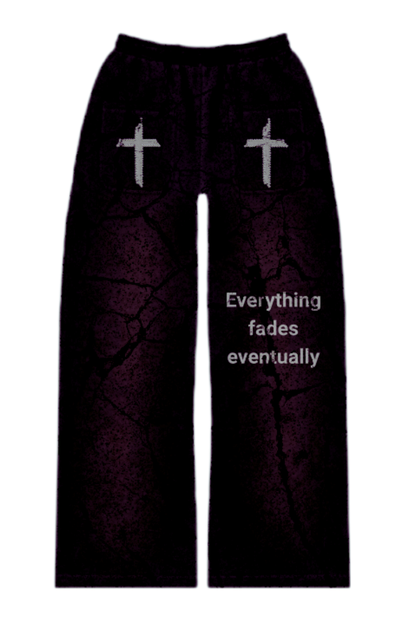Red FADE Distressed Flare Sweatpants