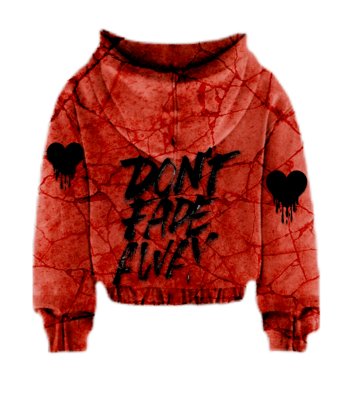 Red marble zip up hoodie