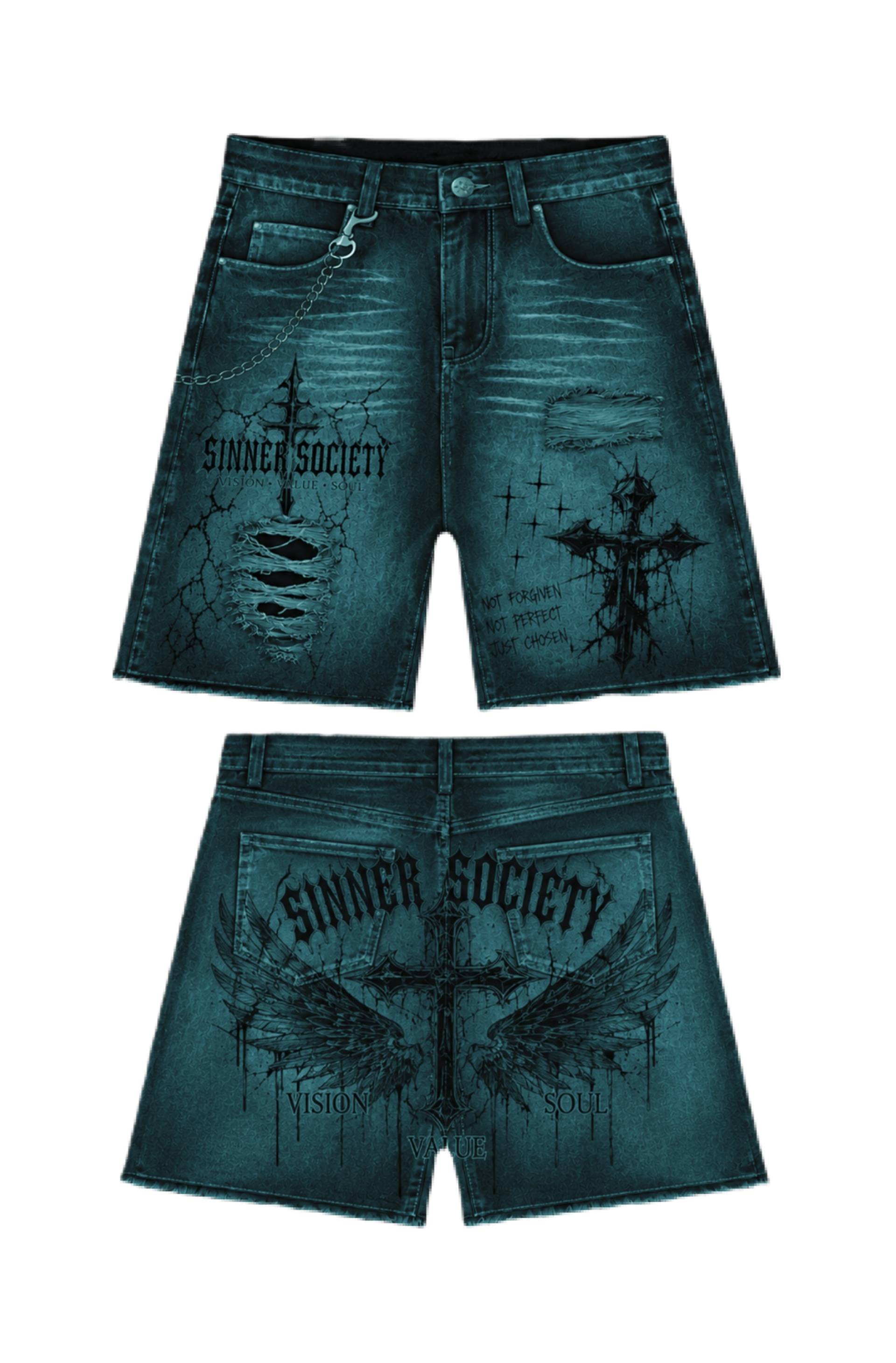 Greenish-Blue vintage Shorts