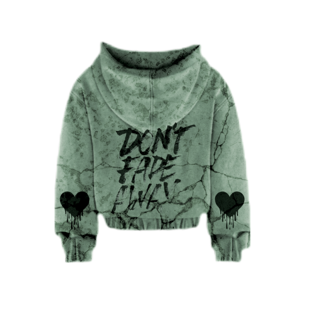Faded green marble zip up hoodie
