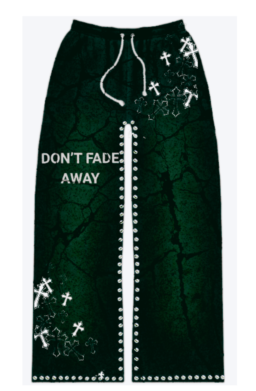 Green FADE Distressed Flare Sweatpants