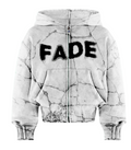 White marble zip up hoodie